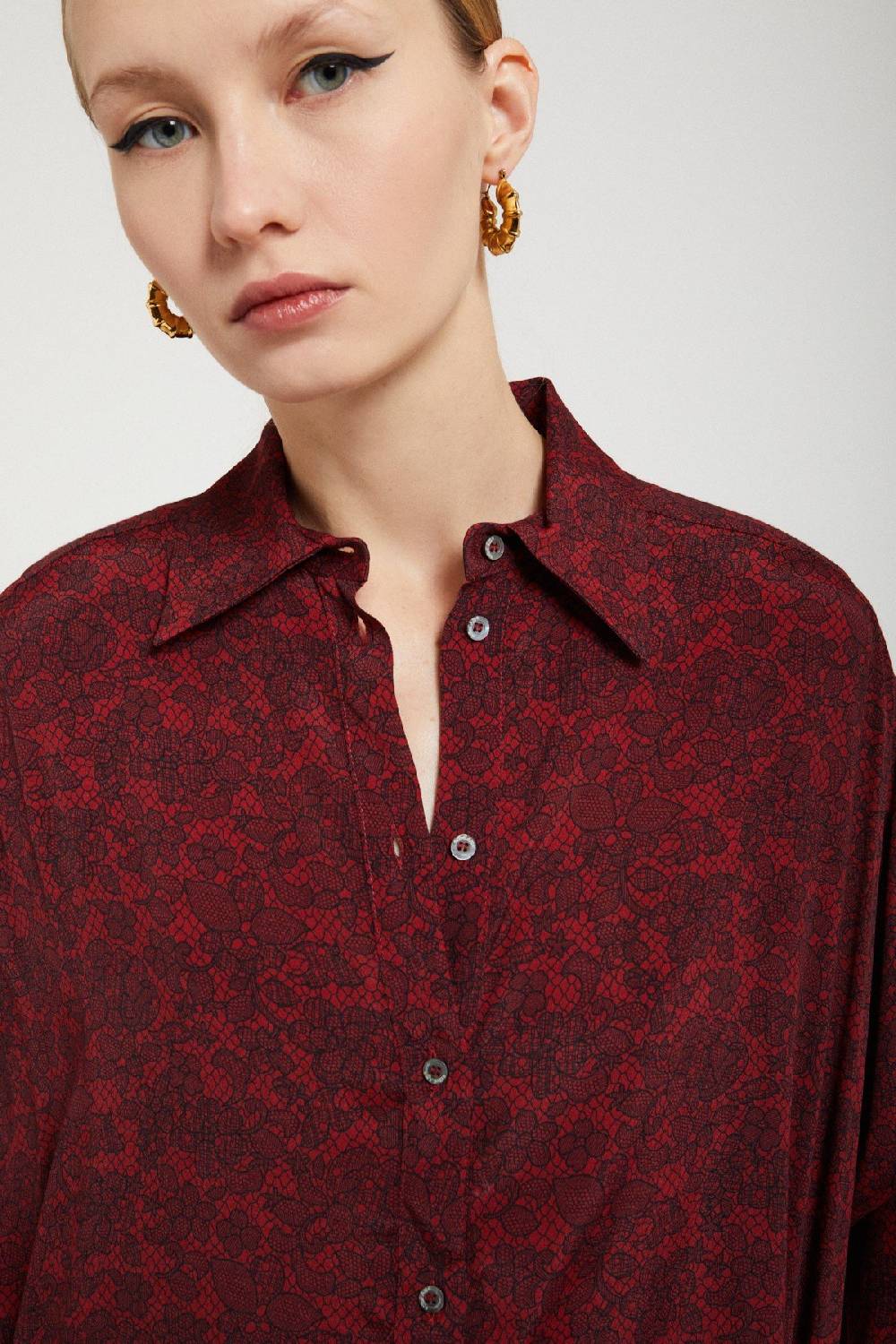Ottod'Ame Viscose Shirt With Lace Effect