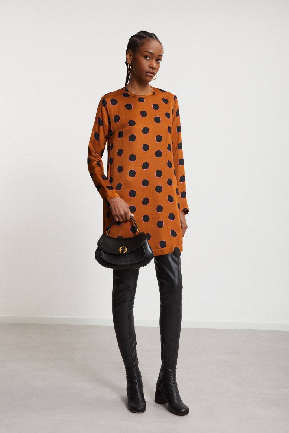 ottod'Ame Viscose short dress with long sleeves