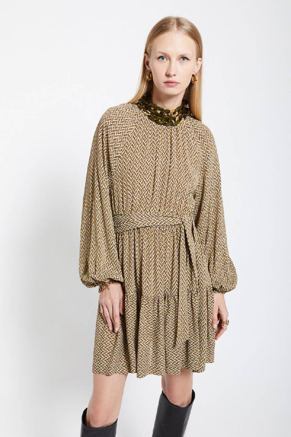 Ottod'Ame Viscose Short Dress With Sash