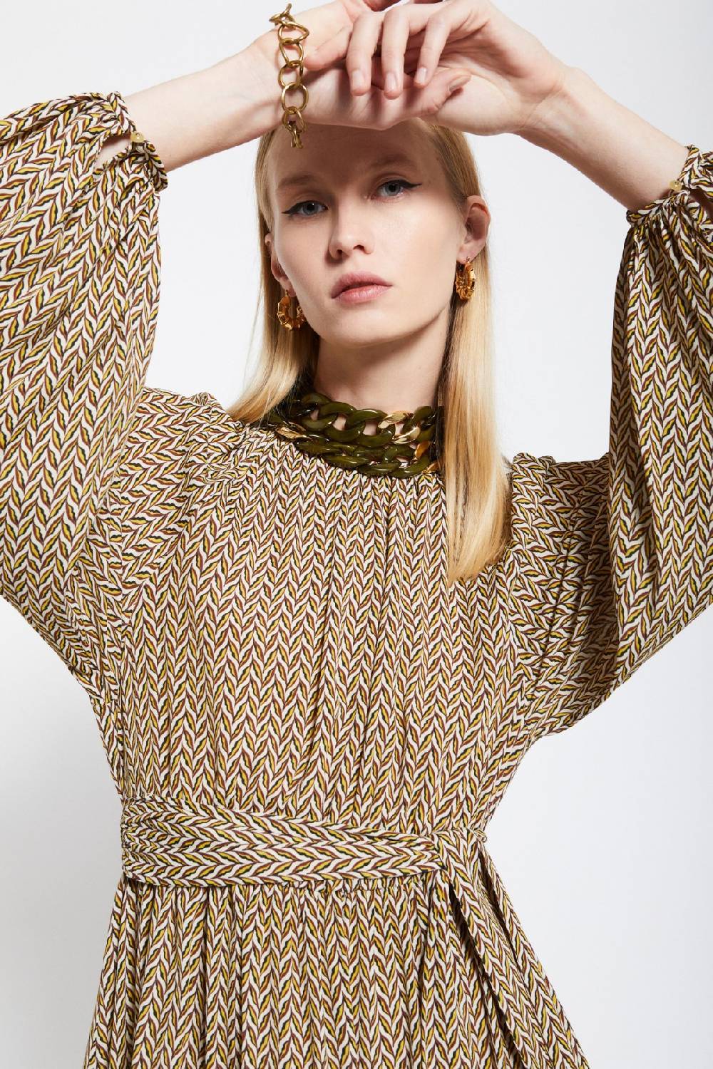 Ottod'Ame Viscose Short Dress With Sash