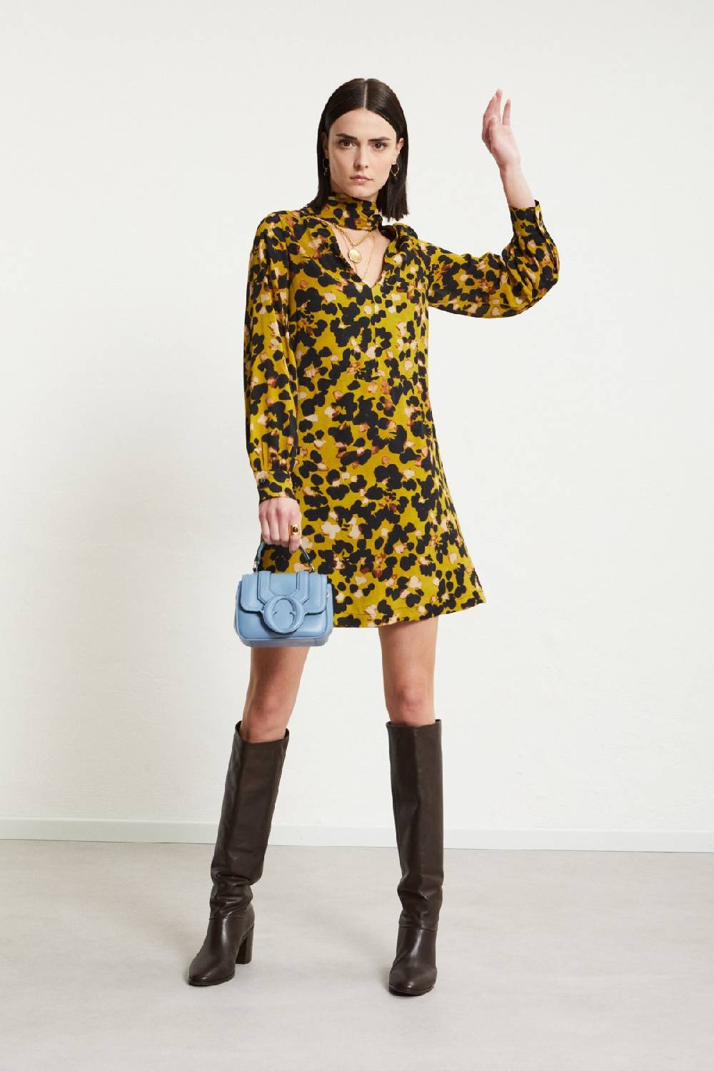 ottod'Ame Viscose short dress with scarf neck