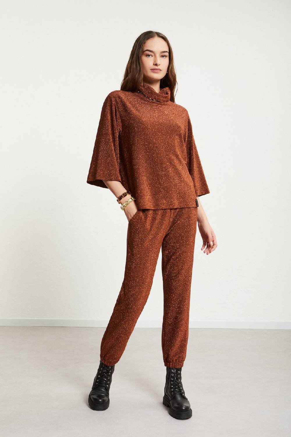 ottod'Ame Viscose trousers with lurex