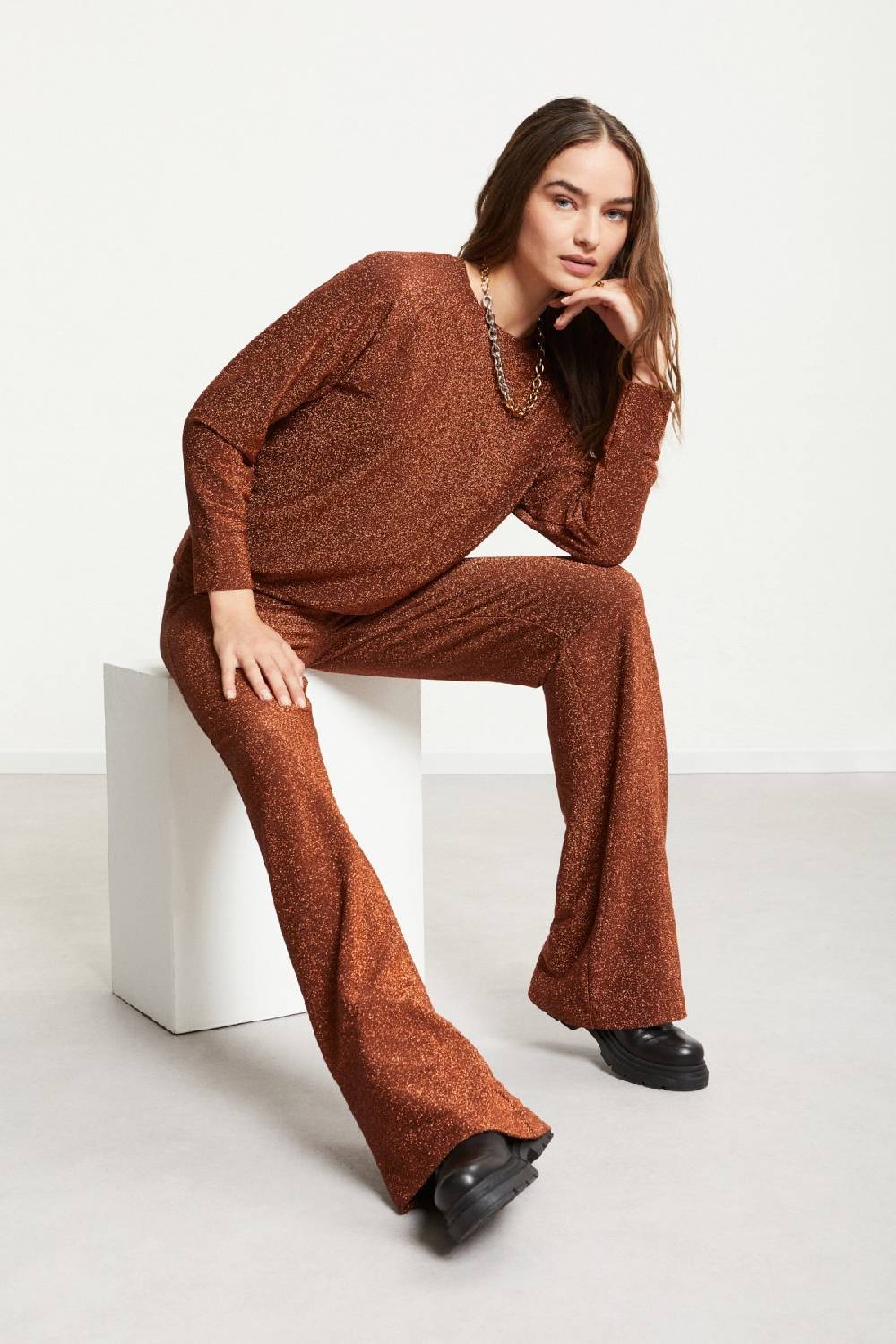 ottod'Ame Viscose trousers with lurex