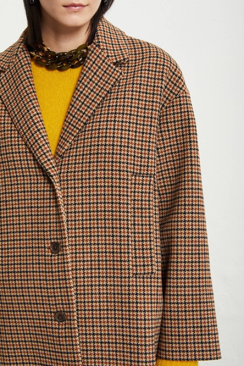 Ottod'Ame Wool-blend Check Coat