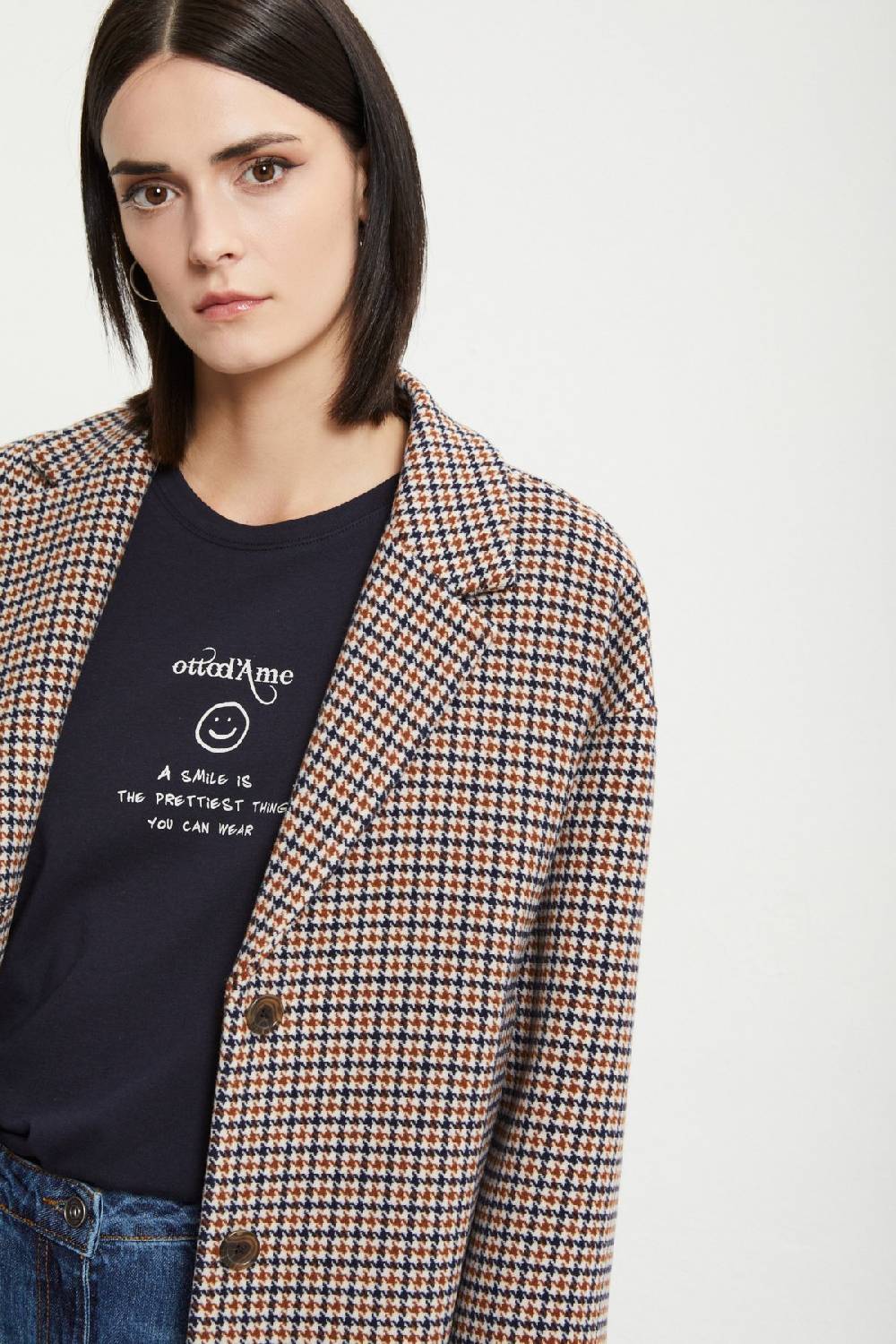 Ottod'Ame Wool-blend Check Coat