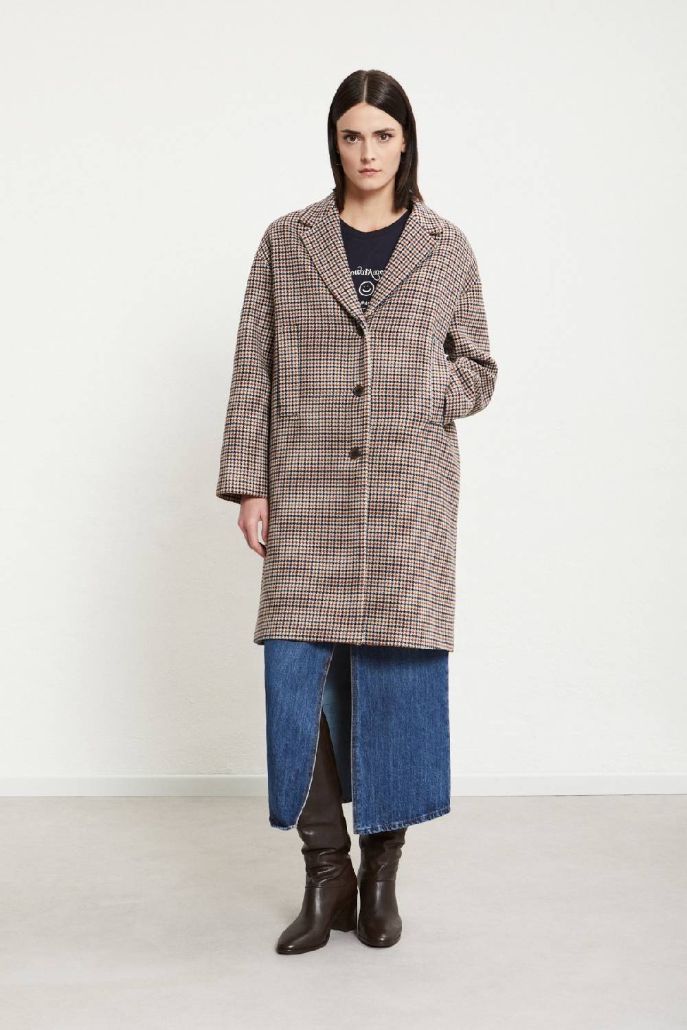 Ottod'Ame Wool-blend Check Coat