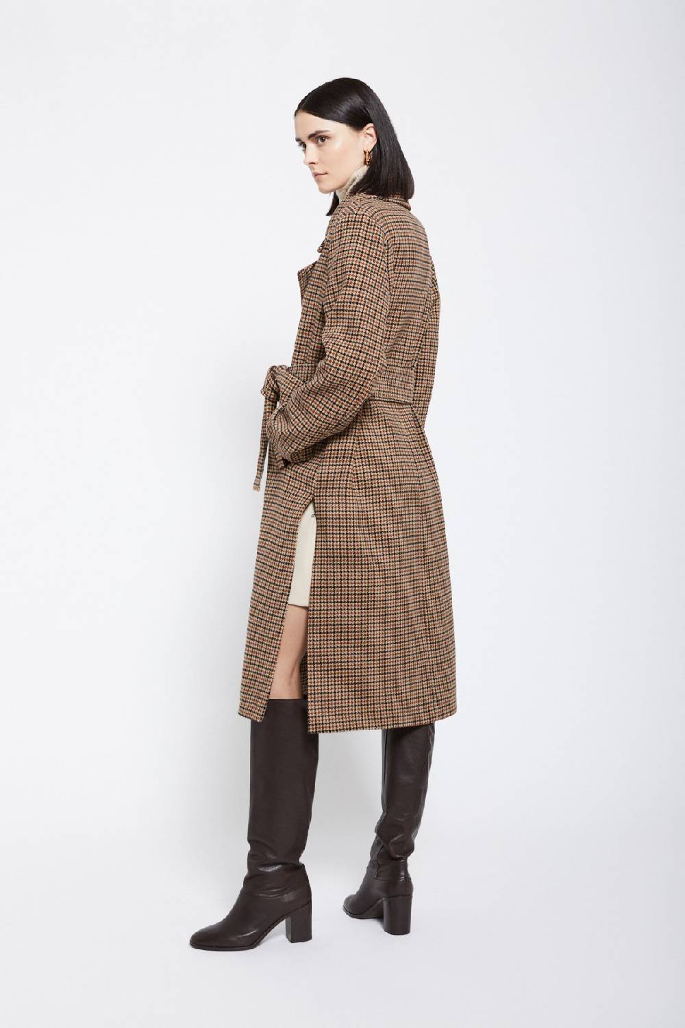 Ottod'Ame Wool-blend Check Coat With Lapels