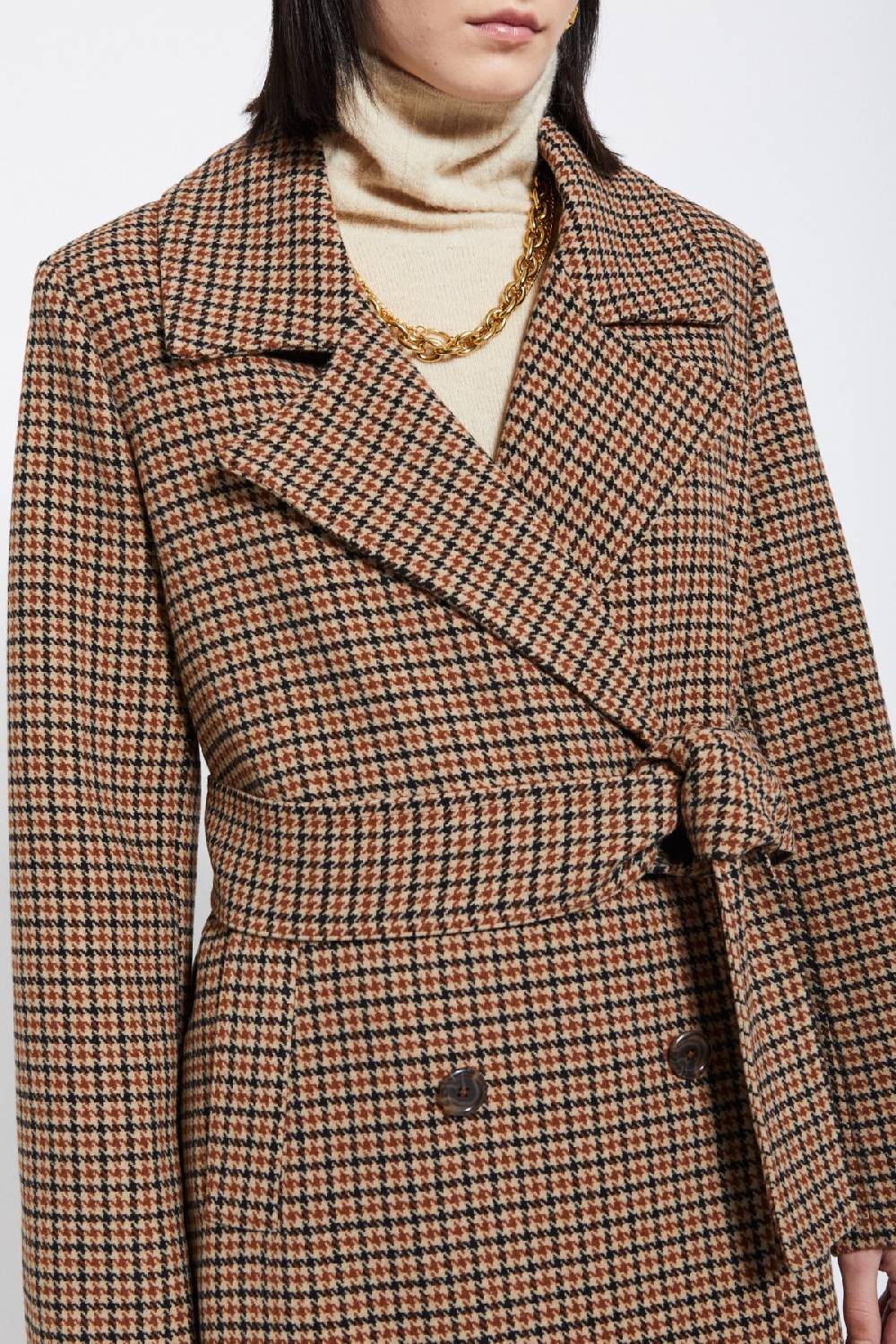 Ottod'Ame Wool-blend Check Coat With Lapels