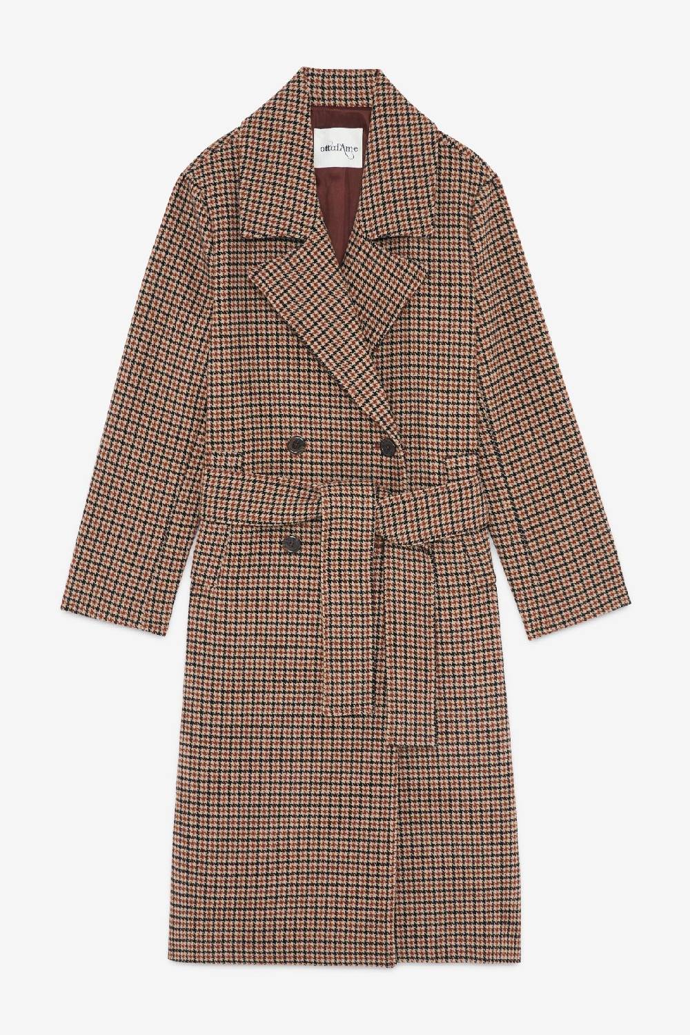Ottod'Ame Wool-blend Check Coat With Lapels
