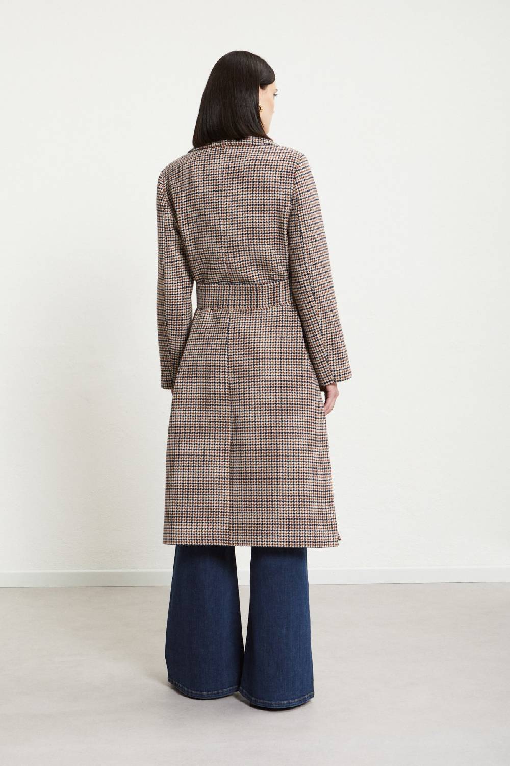 Ottod'Ame Wool-blend Check Coat With Lapels