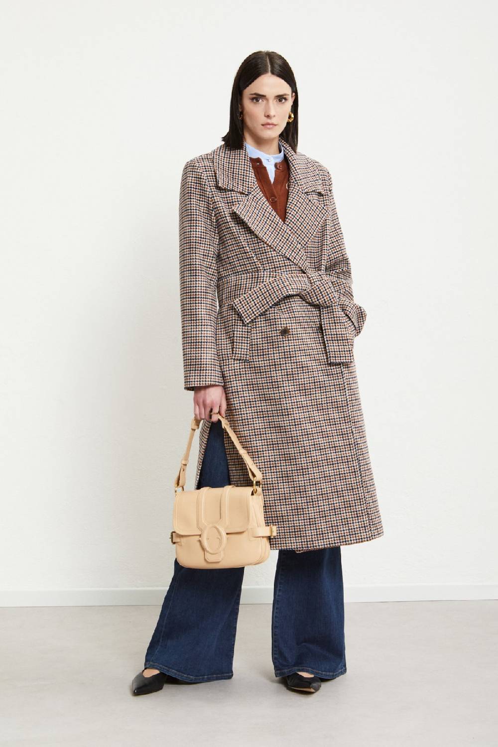 Ottod'Ame Wool-blend Check Coat With Lapels