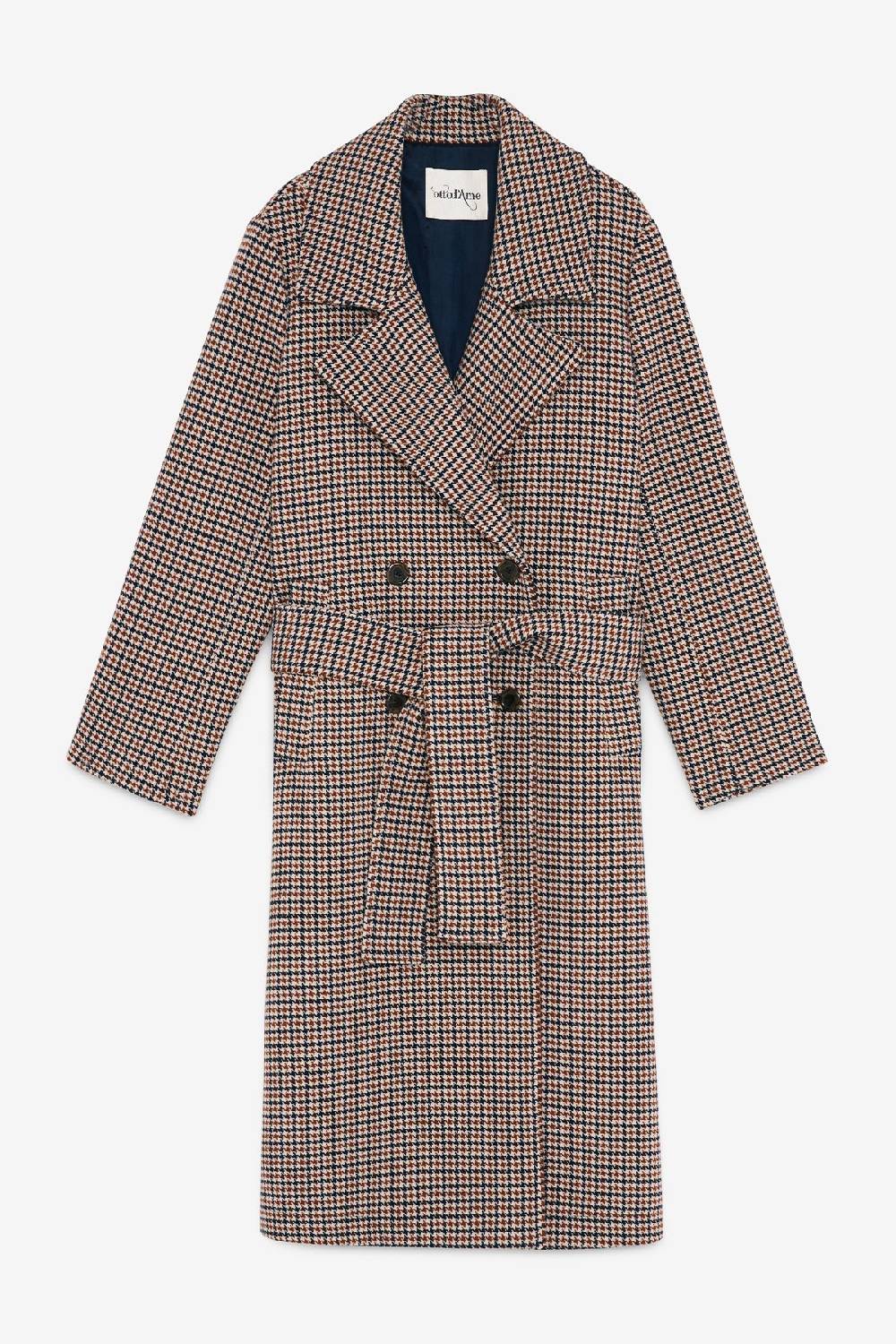 Ottod'Ame Wool-blend Check Coat With Lapels