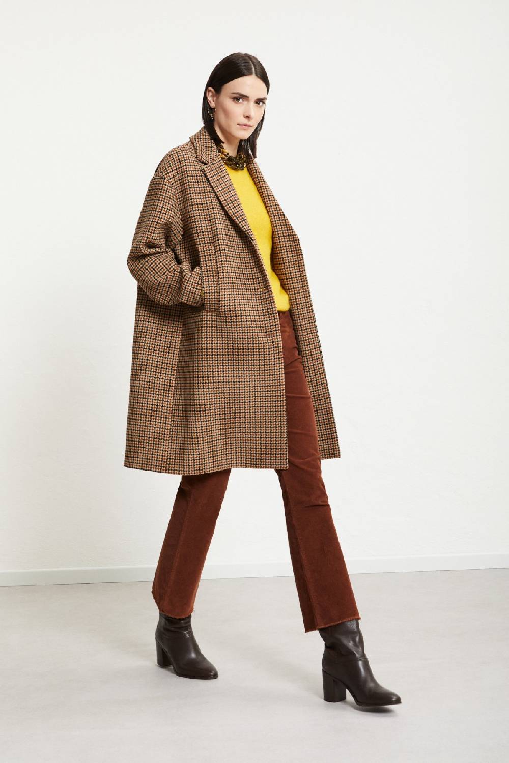 ottod'Ame Wool-blend check coat