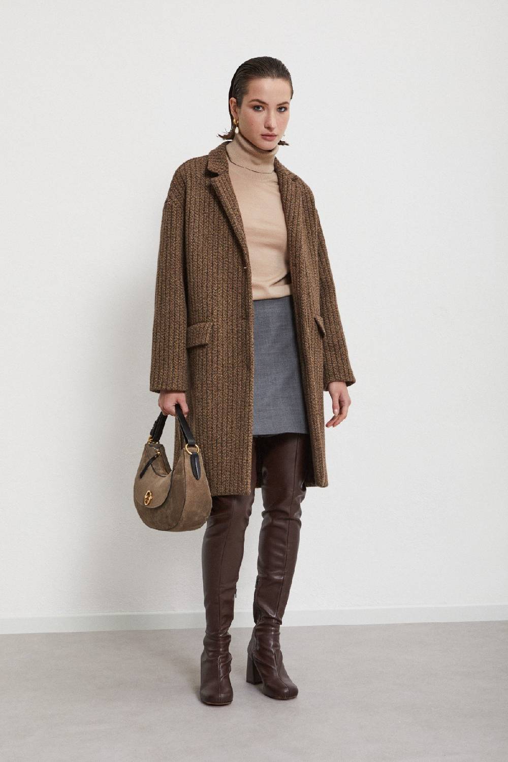 Ottod'Ame Wool-blend Coat With 3 Buttons