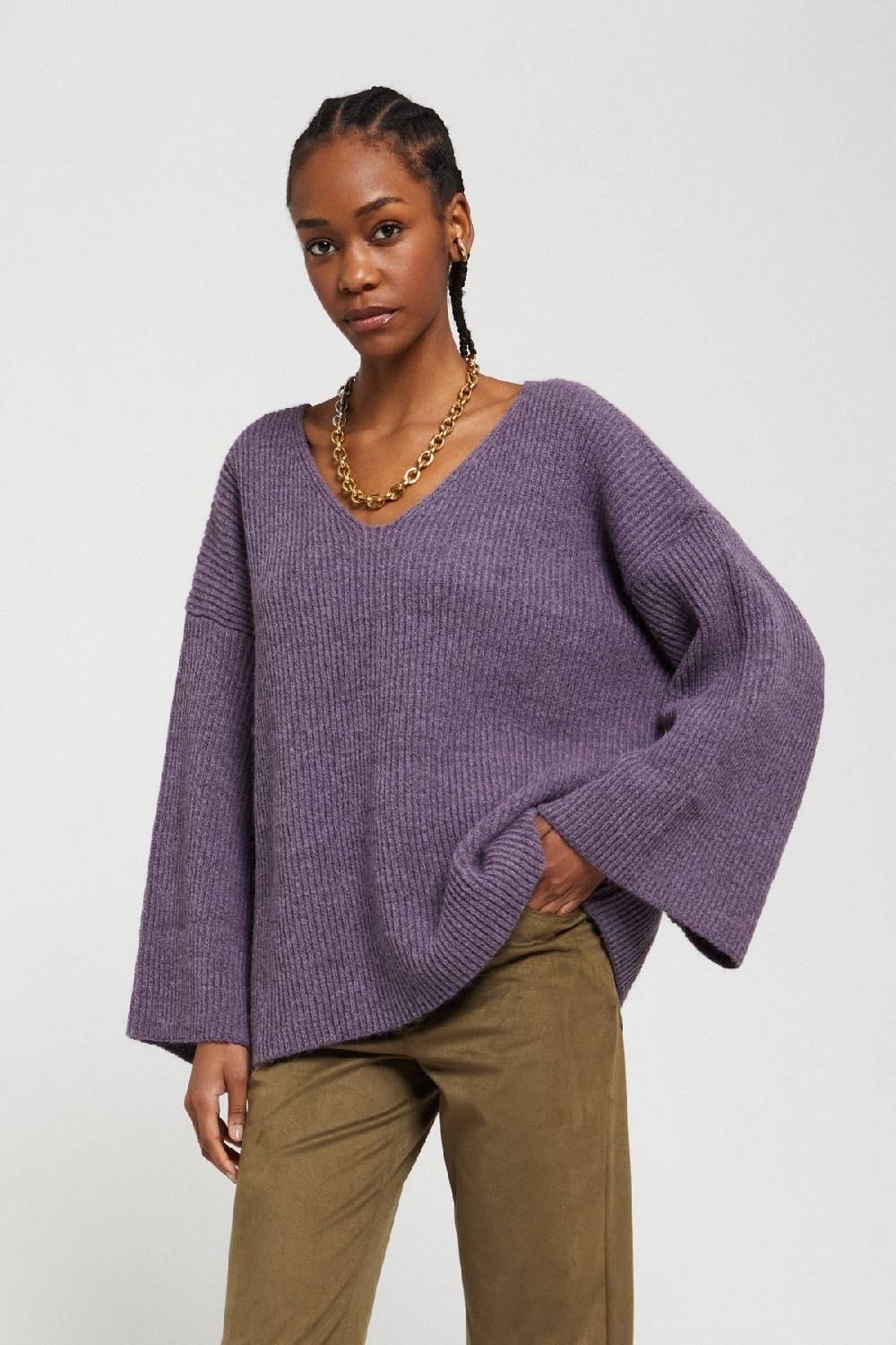 Ottod'Ame Wool Blend Flared Sweater