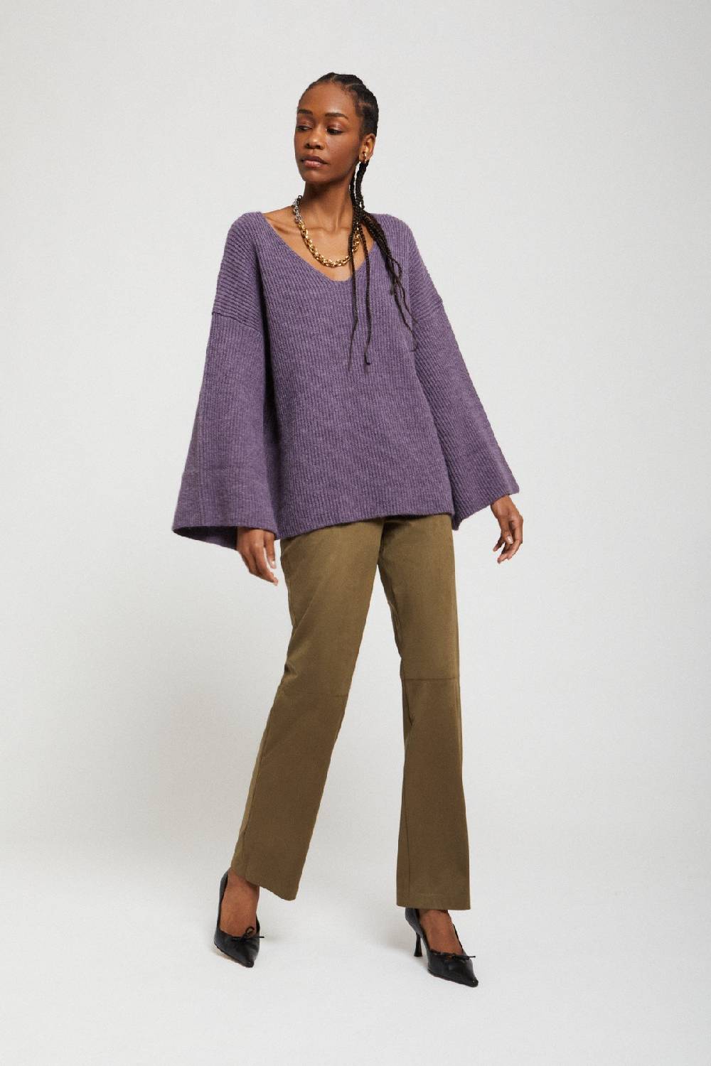 Ottod'Ame Wool Blend Flared Sweater