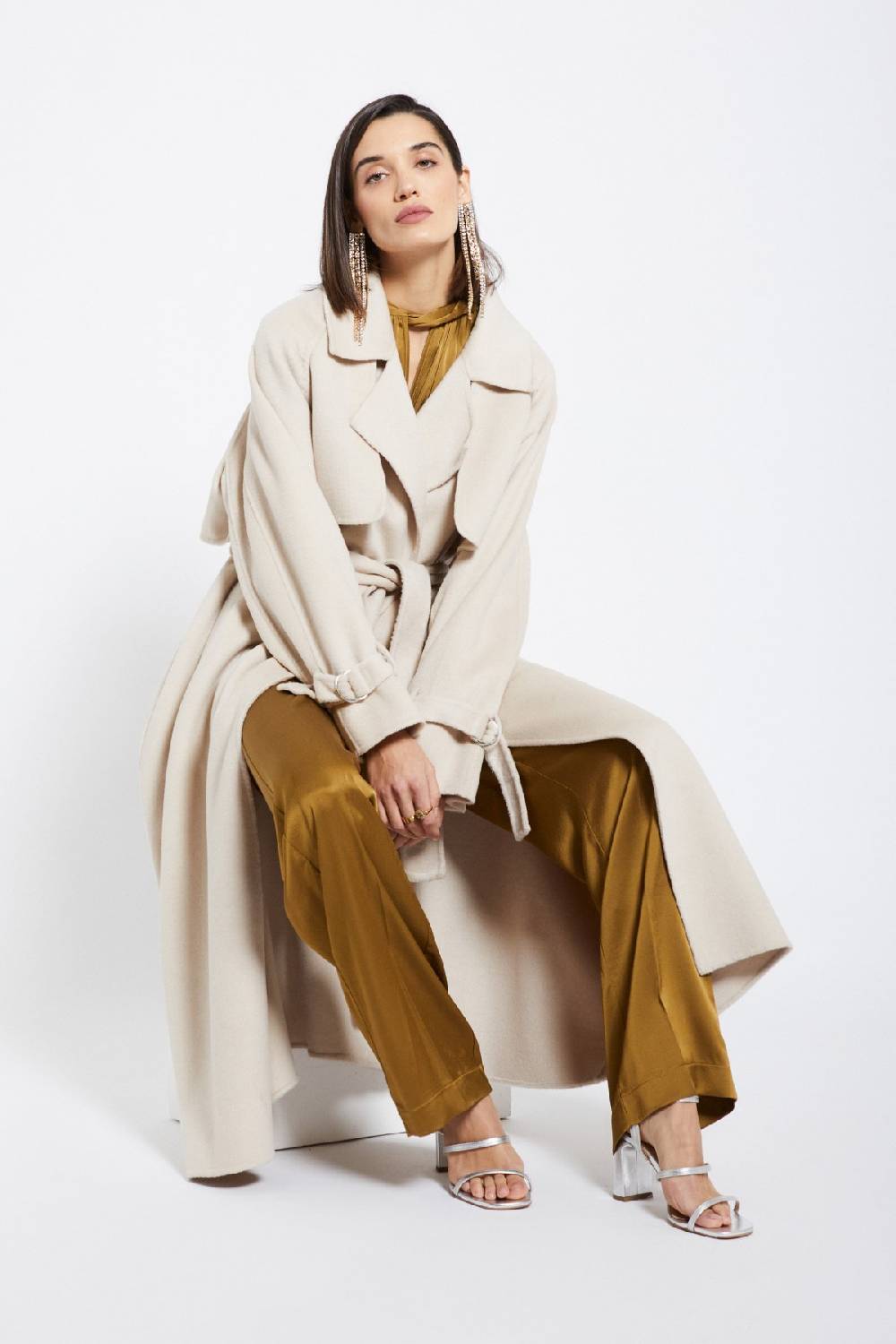 ottod'Ame Wool-blend long trench