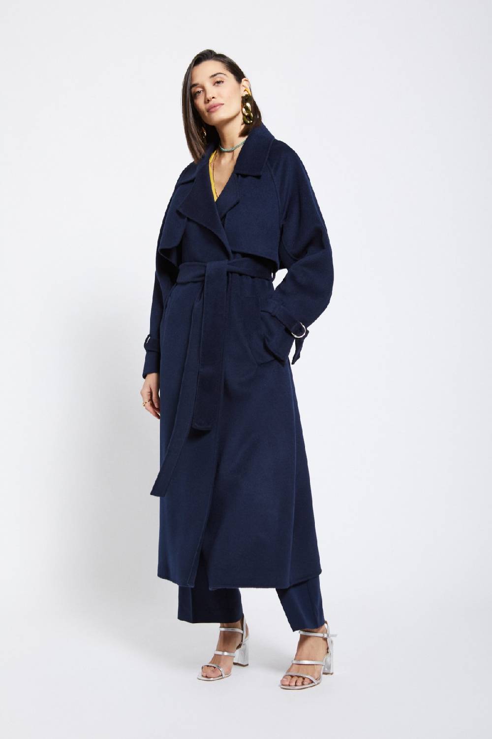 ottod'Ame Wool-blend long trench