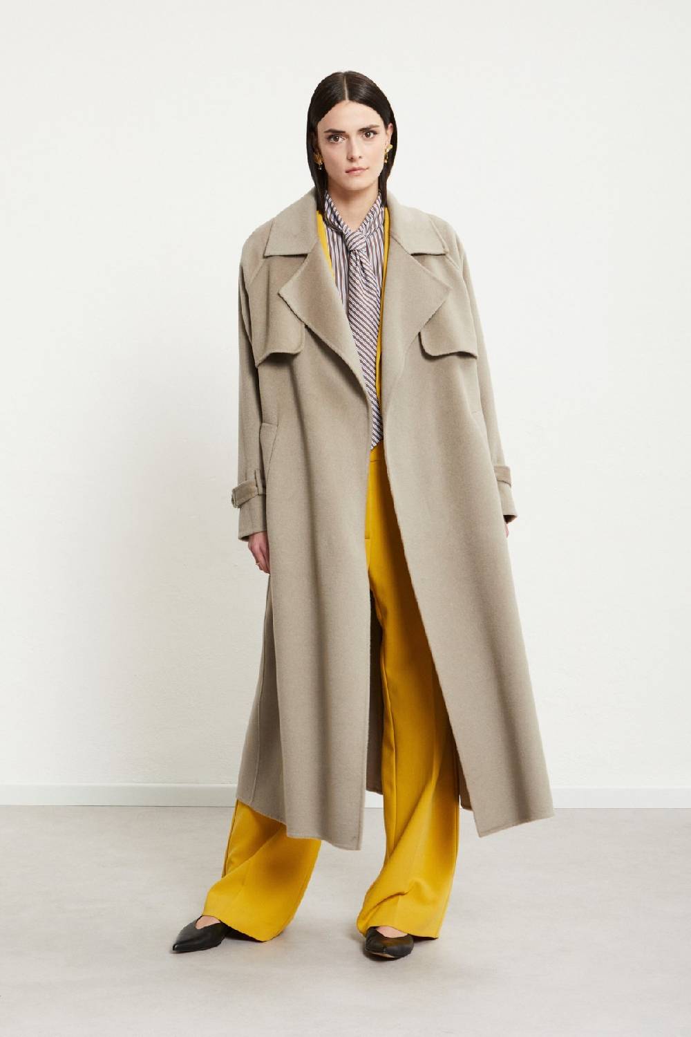 ottod'Ame Wool-blend long trench