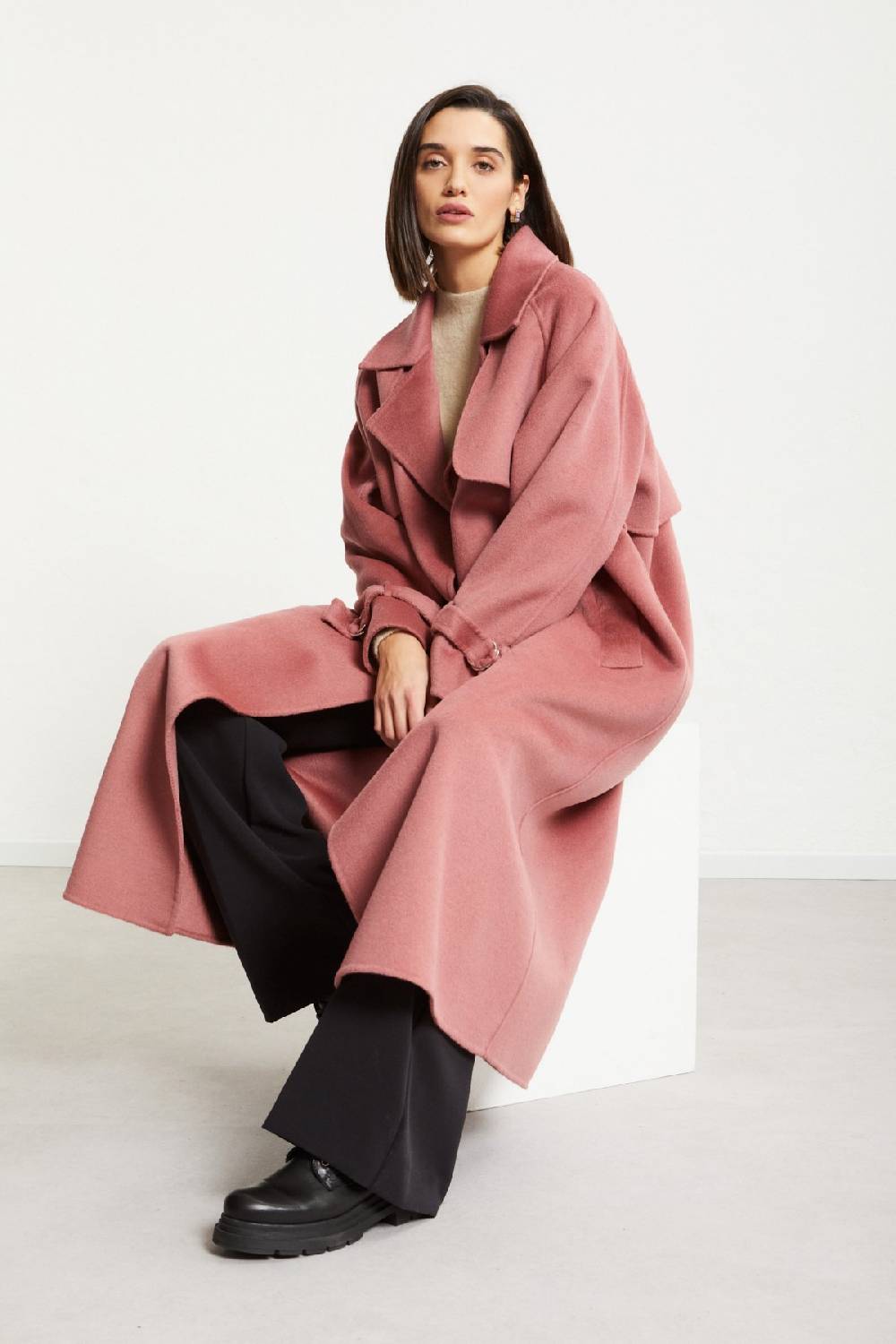ottod'Ame Wool-blend long trench