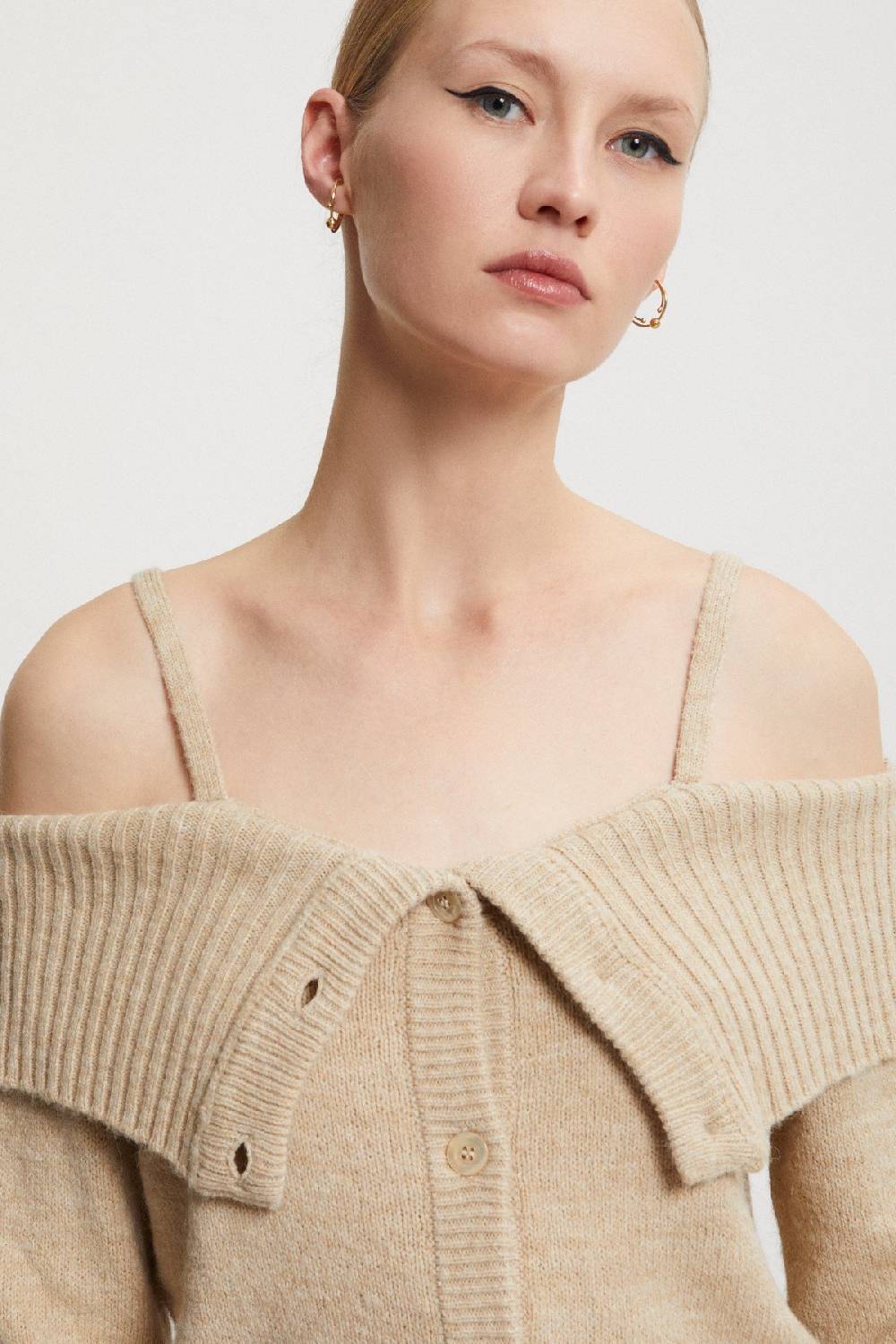 Ottod'Ame Wool Blend Sweater With Bare Shoulders
