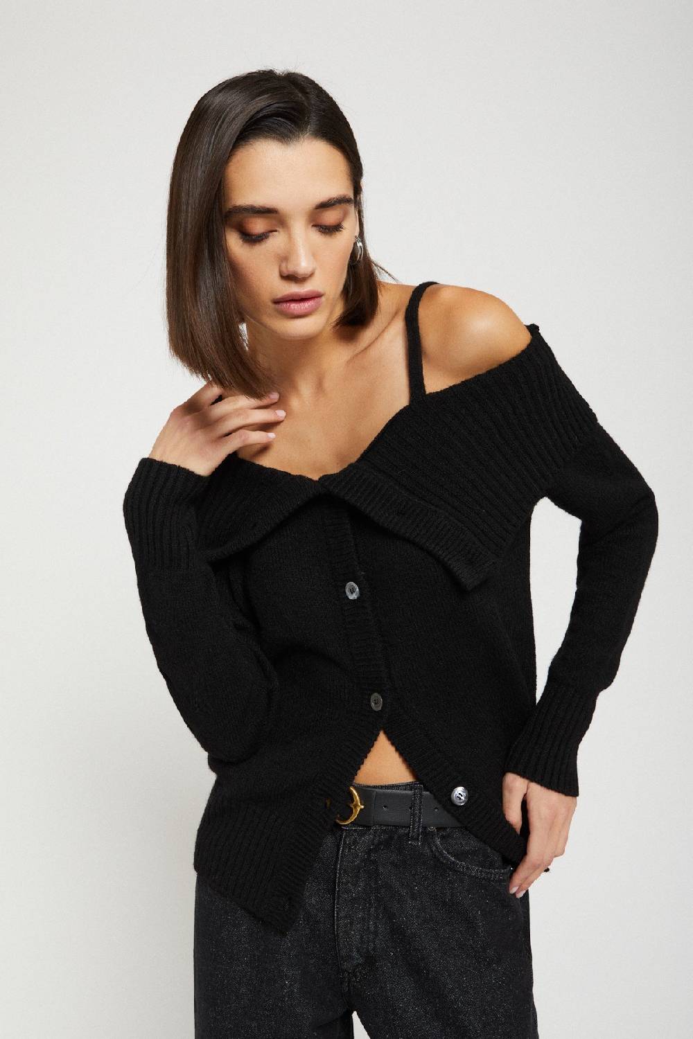 Ottod'Ame Wool Blend Sweater With Bare Shoulders