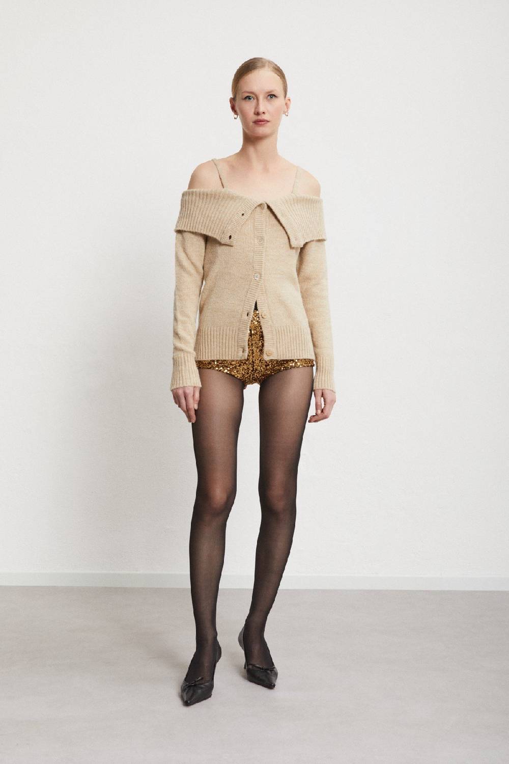 ottod'Ame Wool blend sweater with bare shoulders