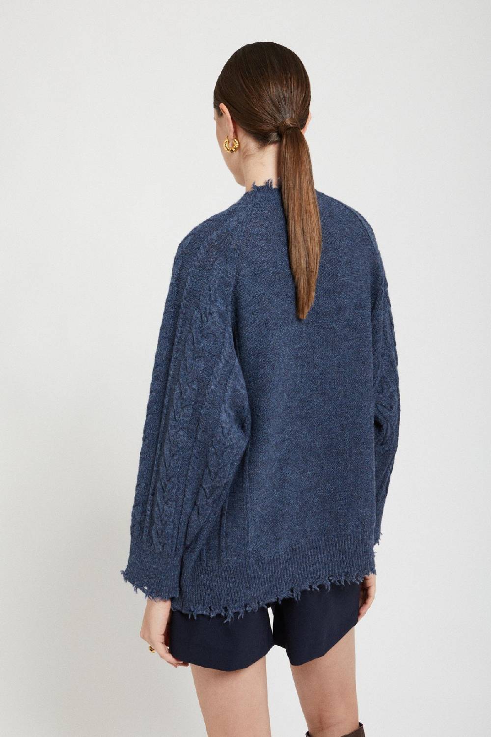 Ottod'Ame Wool Blend Sweater With Fringes