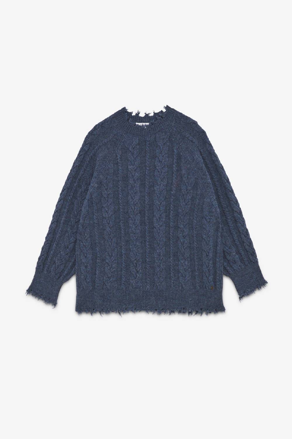 Ottod'Ame Wool Blend Sweater With Fringes