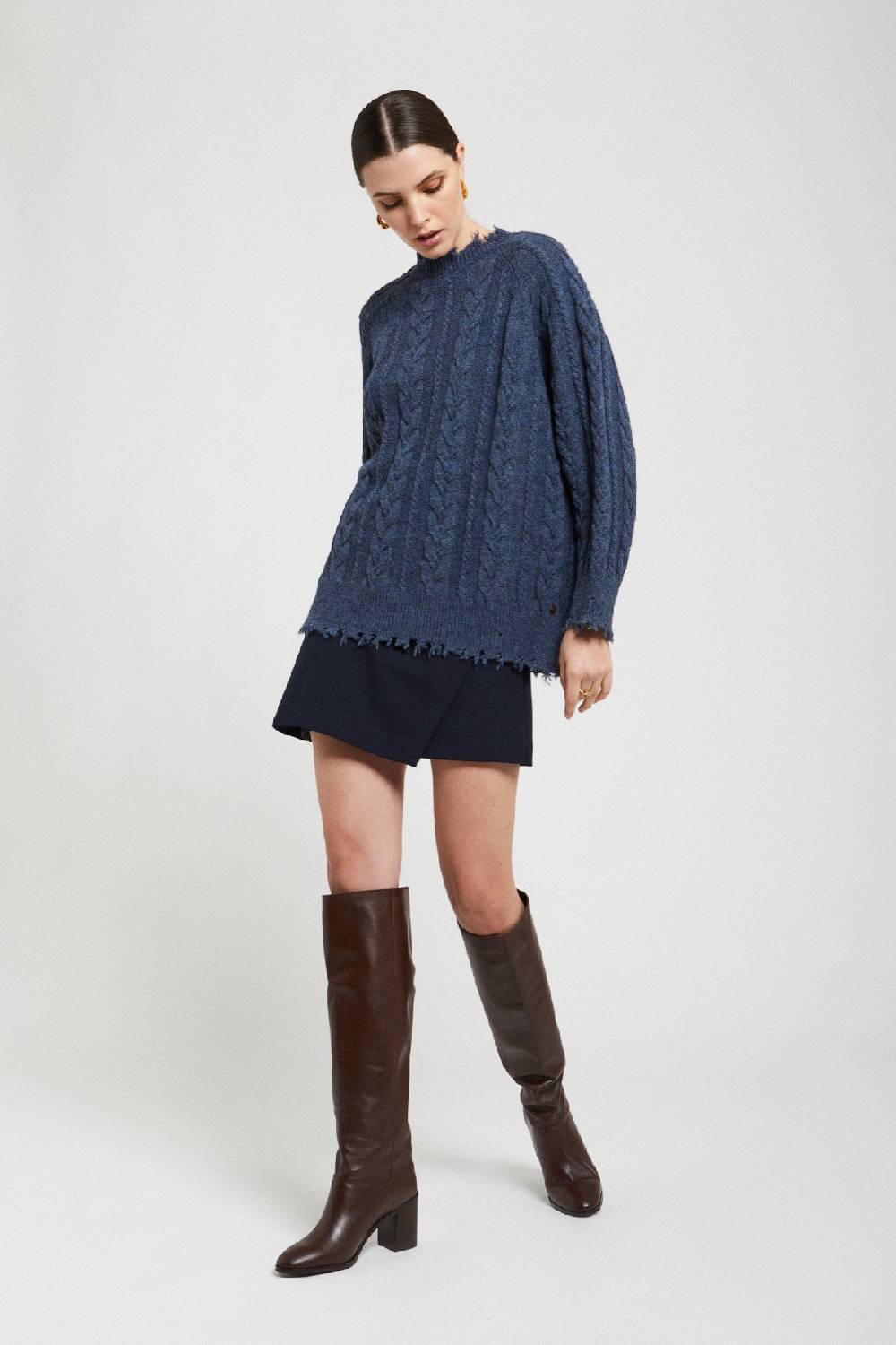 ottod'Ame Wool blend sweater with fringes