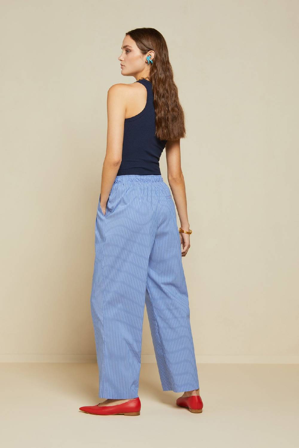 Ottod'Ame Palazzo Trousers With Elastic At The Waist