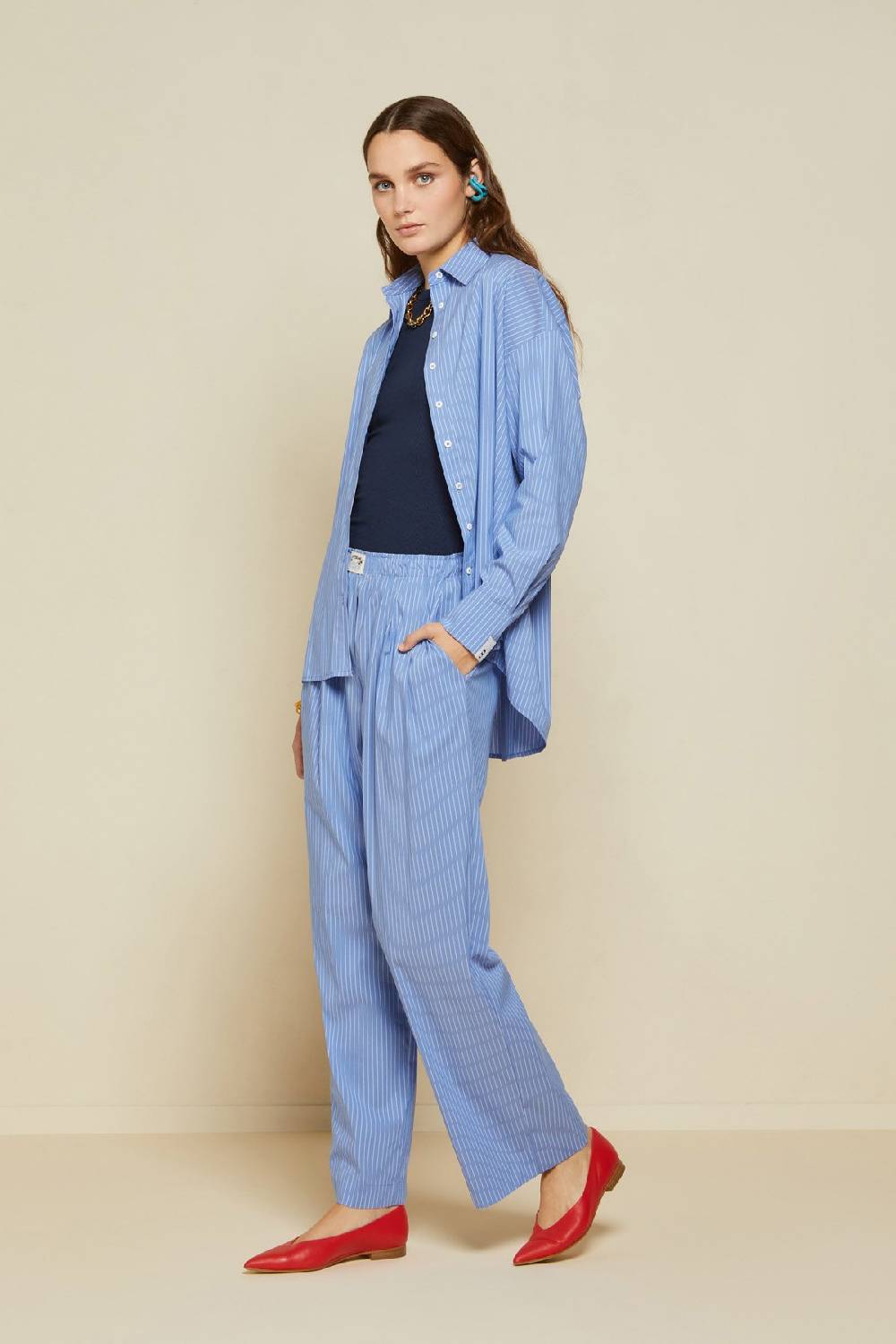 Ottod'Ame Palazzo Trousers With Elastic At The Waist