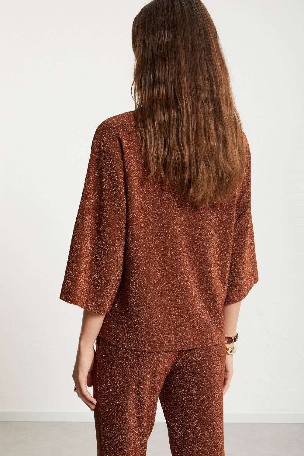 Ottod'Ame Viscose Blouse With Lurex And Flared Sleeves