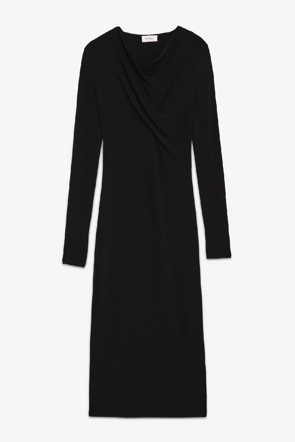 Ottod'Ame Viscose Long Dress With Pleats On The Neck