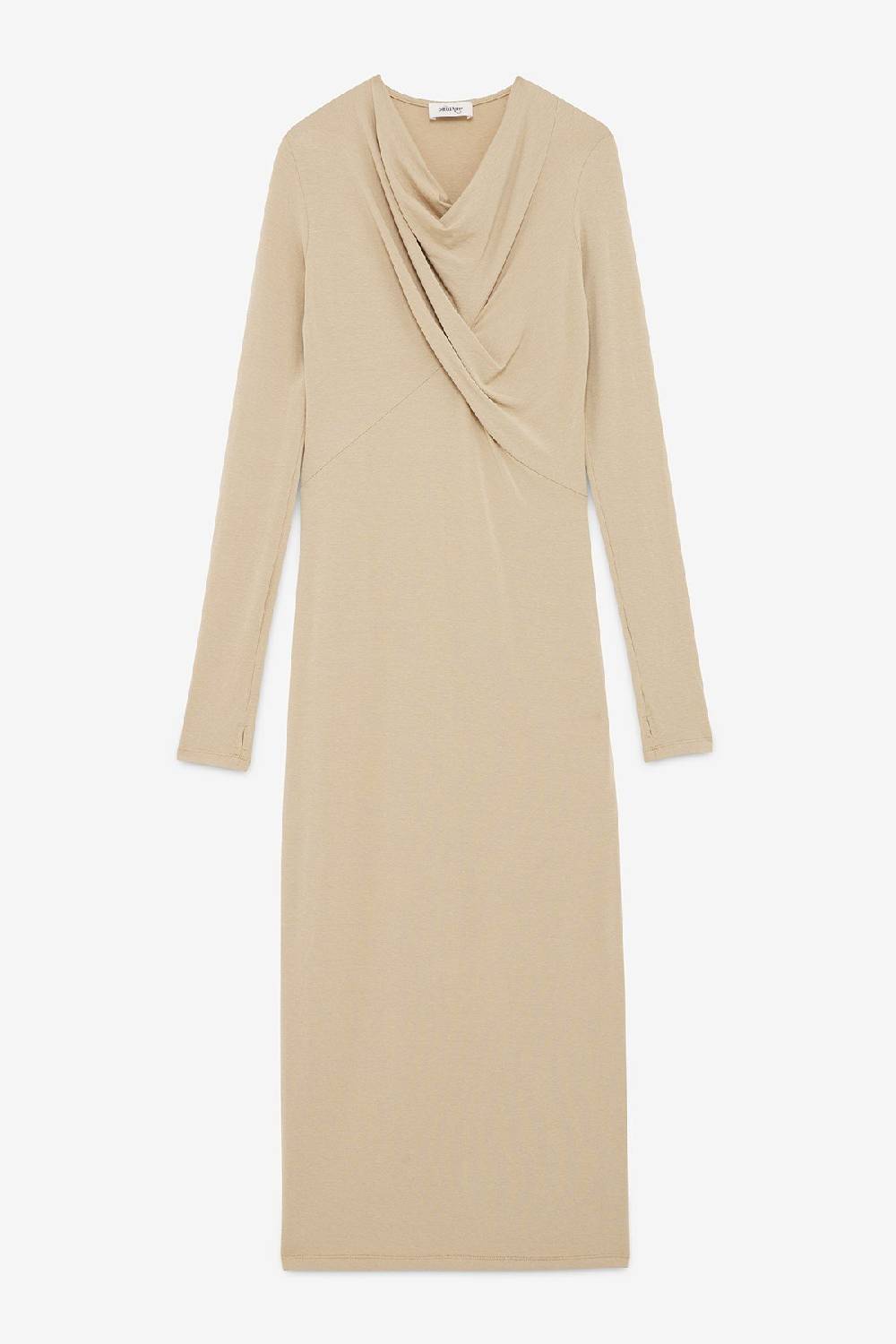 Ottod'Ame Viscose Long Dress With Pleats On The Neck