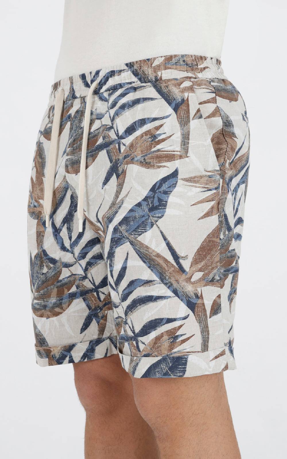 Outfit Italy Bermuda Con Laccio In Misto Lino Stampato