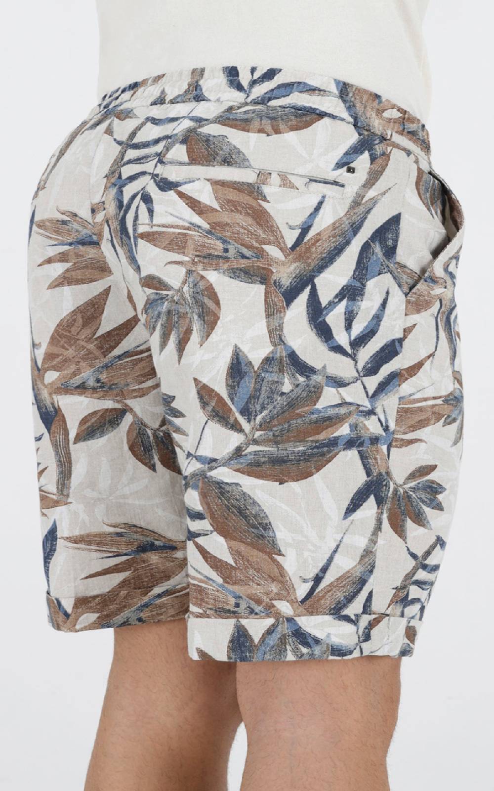 Outfit Italy Bermuda Con Laccio In Misto Lino Stampato