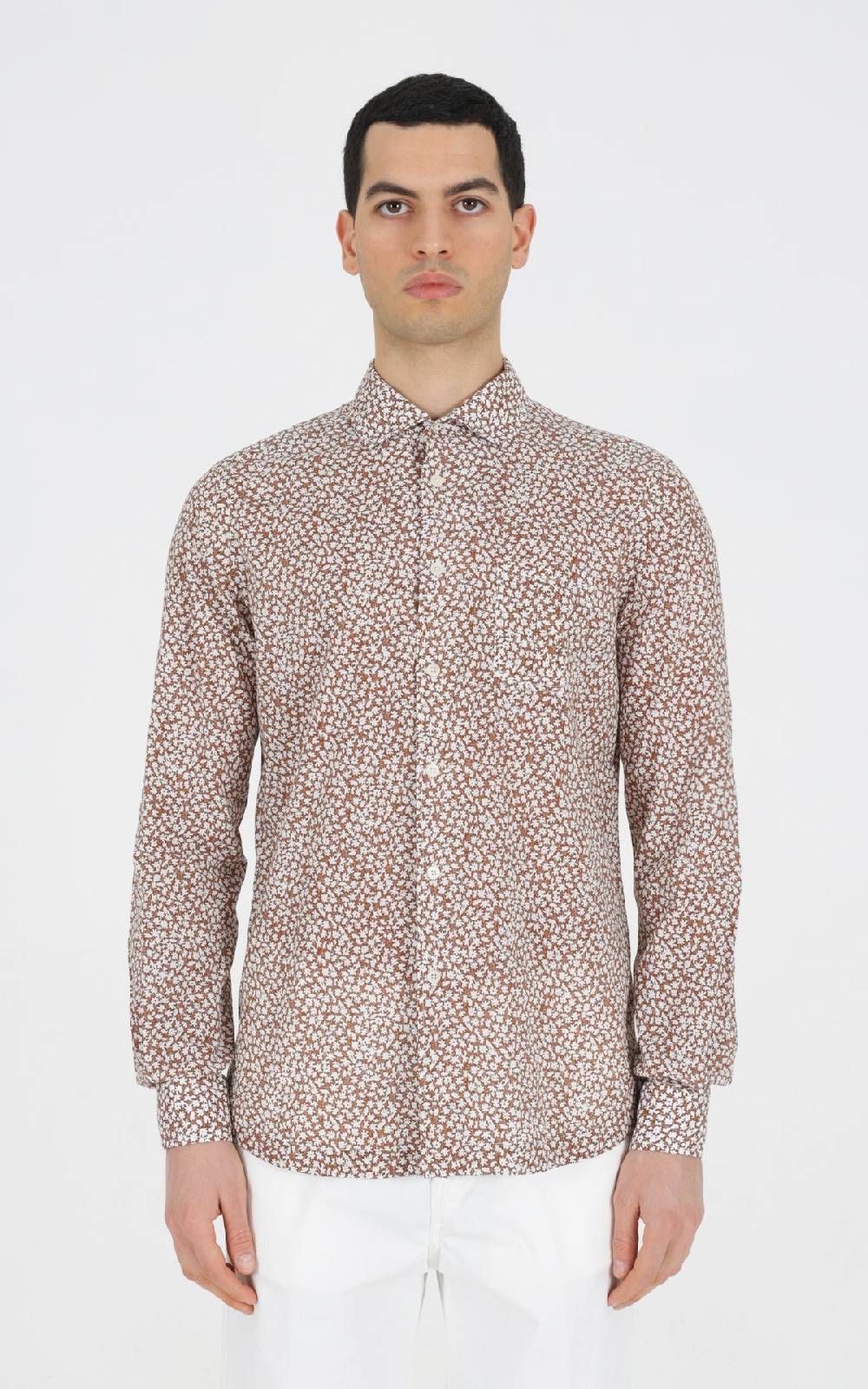 Outfit Italy Camicia francese con taschino in cotone stampato