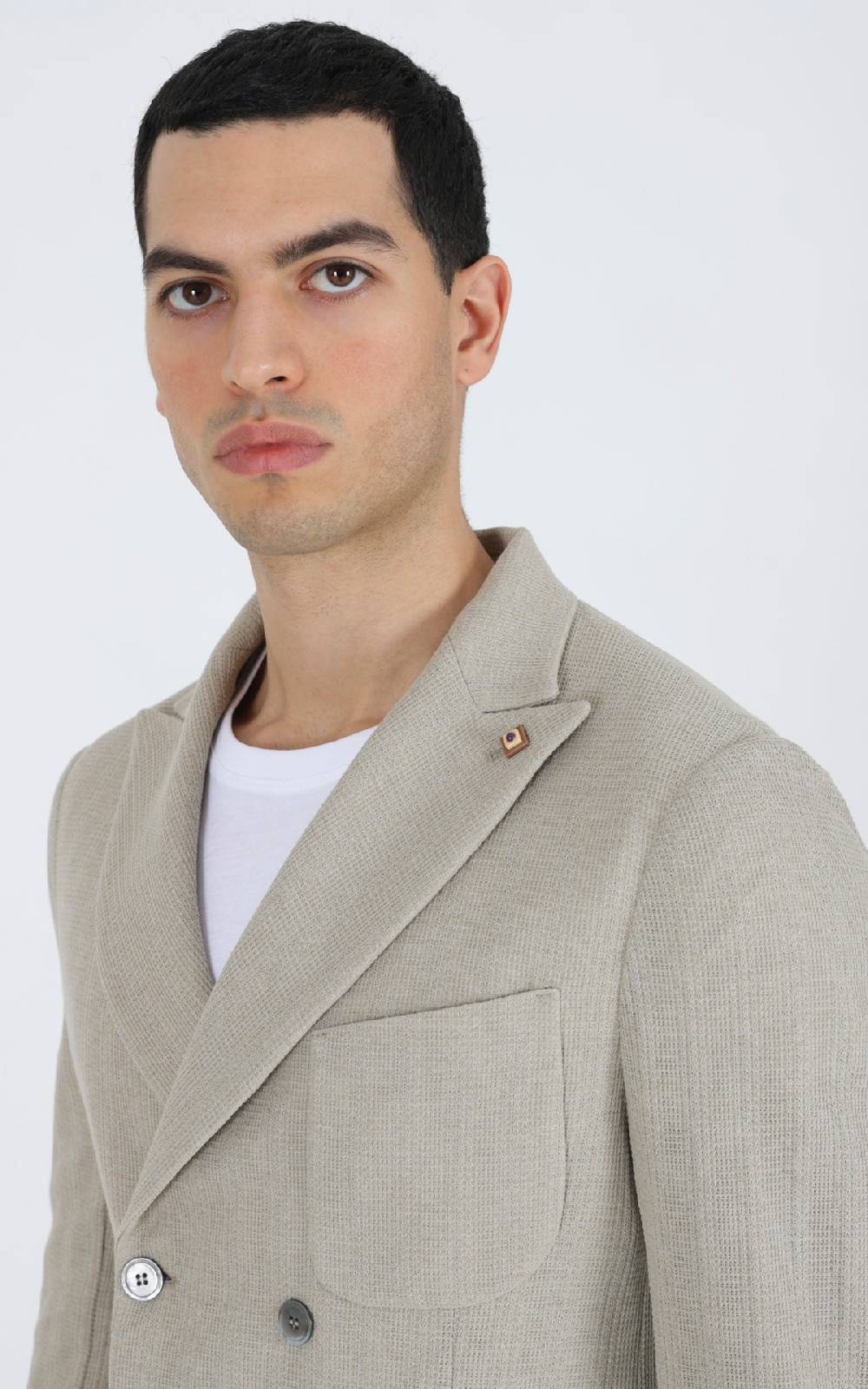 Outfit Italy Giacca Doppiopetto Decostruita In Tessuto Maglia