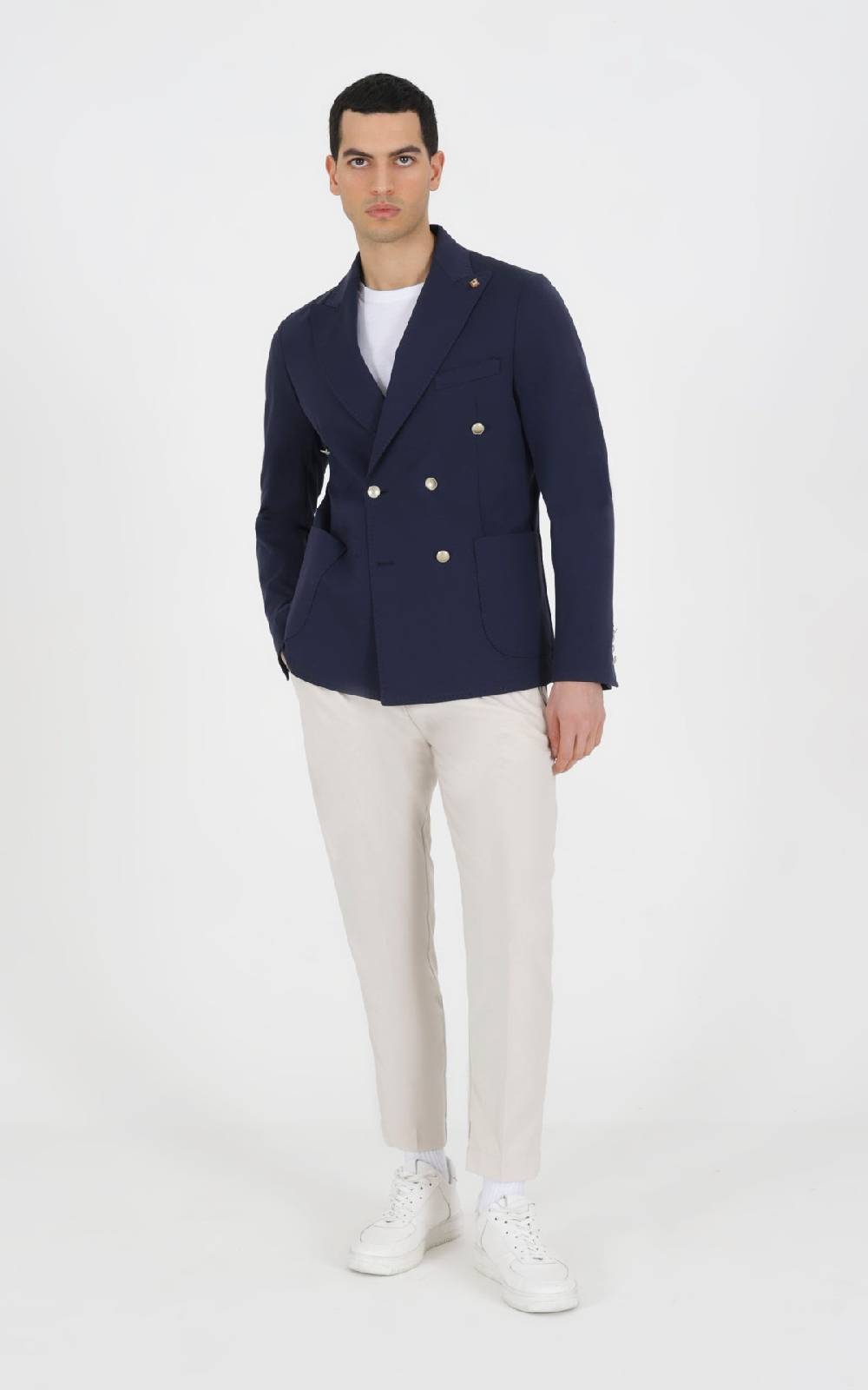 Outfit Italy Giacca doppiopetto strutturata in punto roma