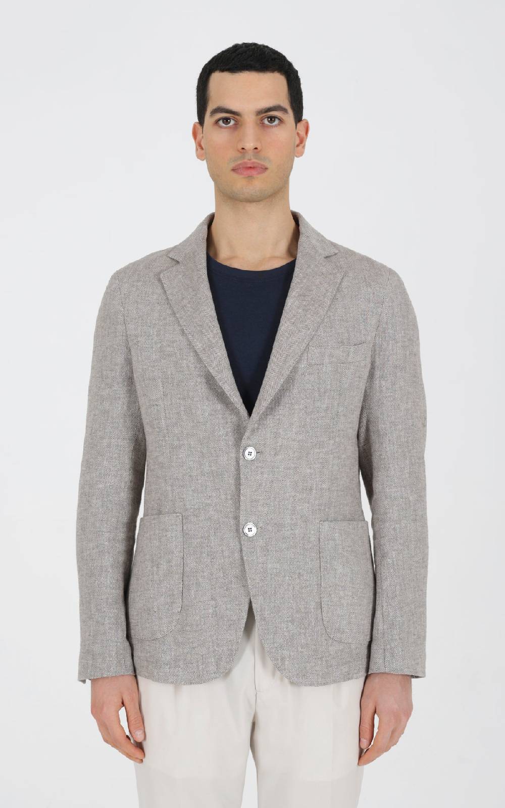 Outfit Italy Giacca Doppiopetto Strutturata In Tessuto Lino