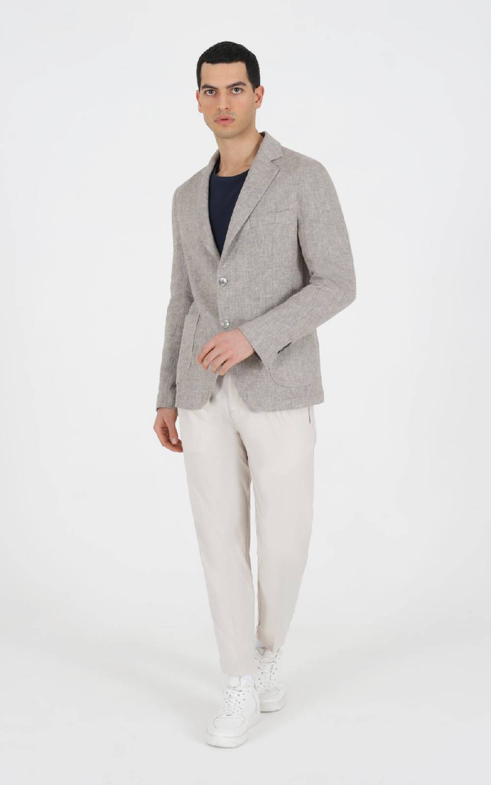 Outfit Italy Giacca doppiopetto strutturata in tessuto lino