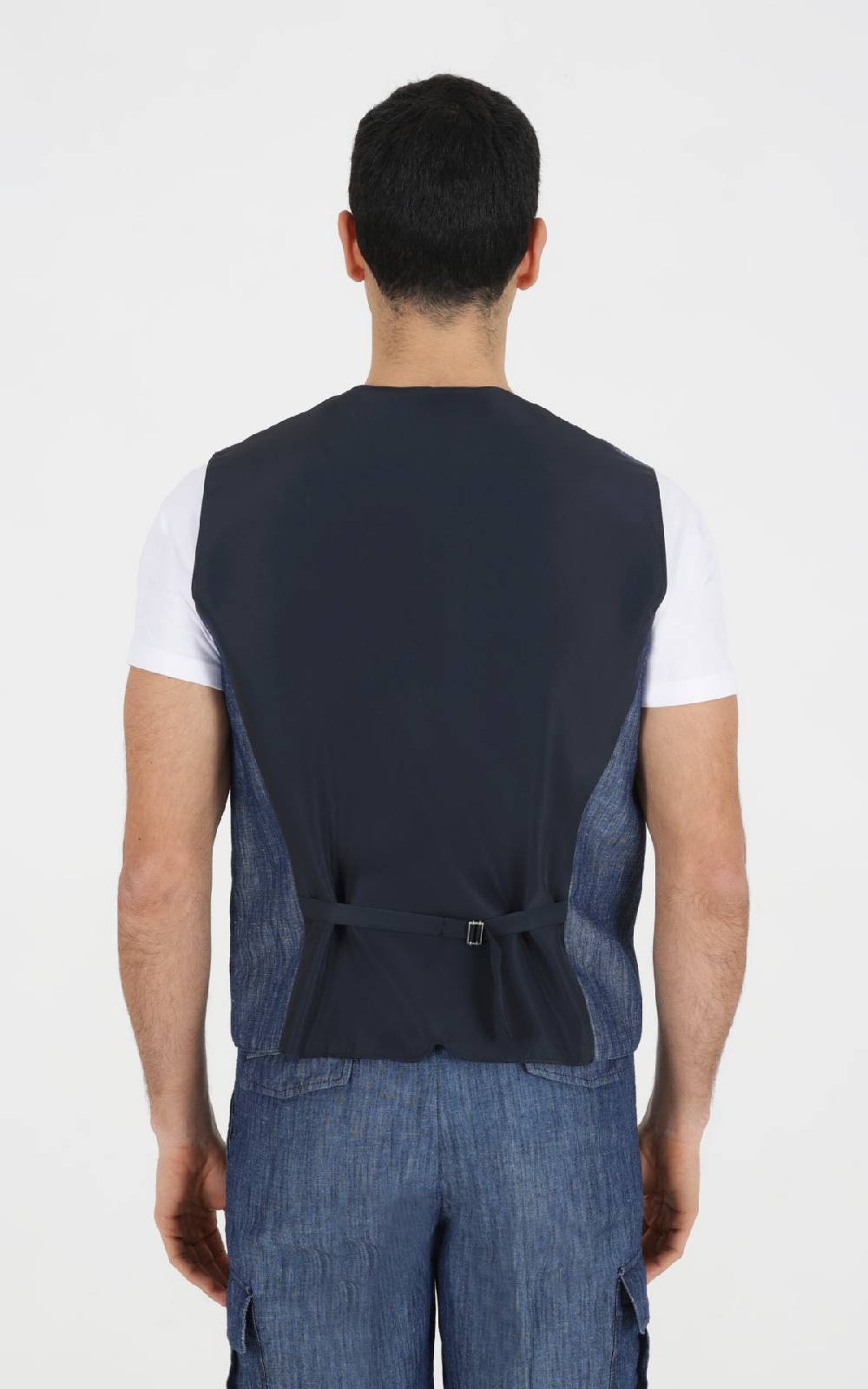 Outfit Italy Gilet Doppiopetto In Tessuto Effetto Denim