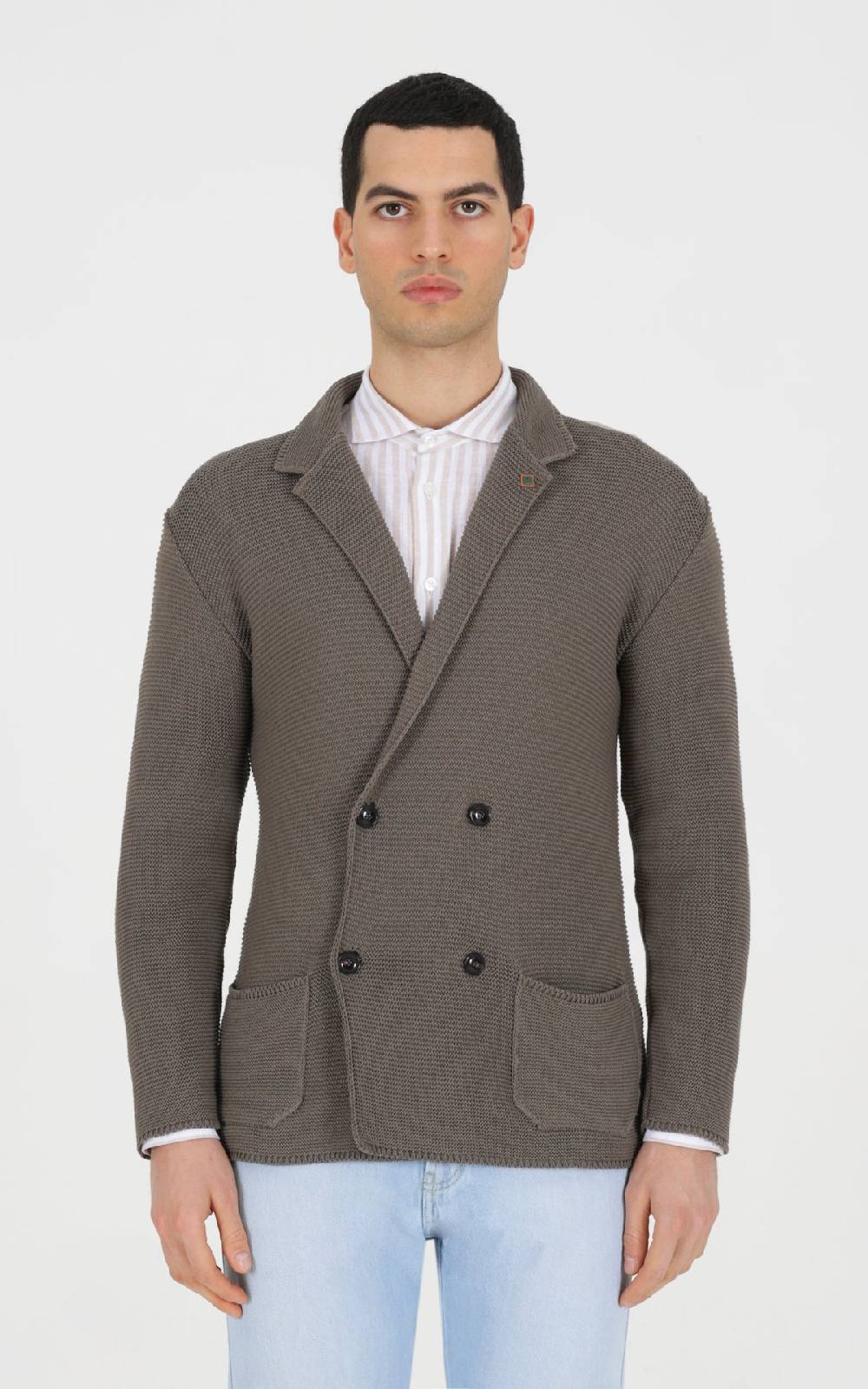 Outfit Italy Giacca a maglia doppiopetto in cotone