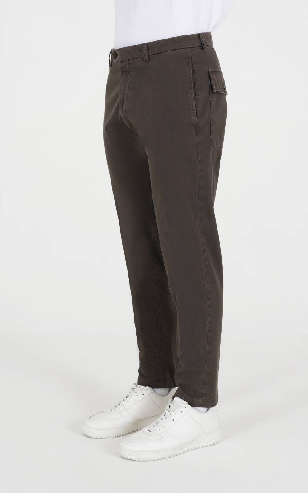 Outfit Italy Pantalone In Cotone Fiammato Con Tasche Dietro