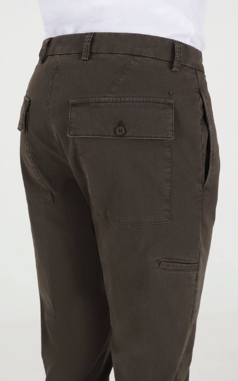 Outfit Italy Pantalone In Cotone Fiammato Con Tasche Dietro