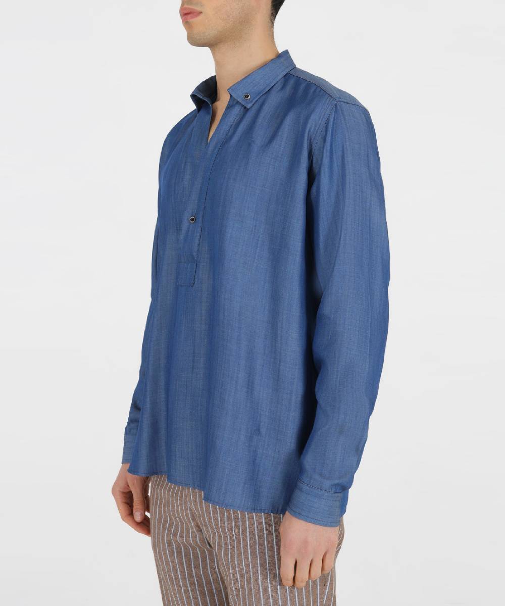 Over D CAMICIA MODELLO BLUSA COLLO B.DOWN