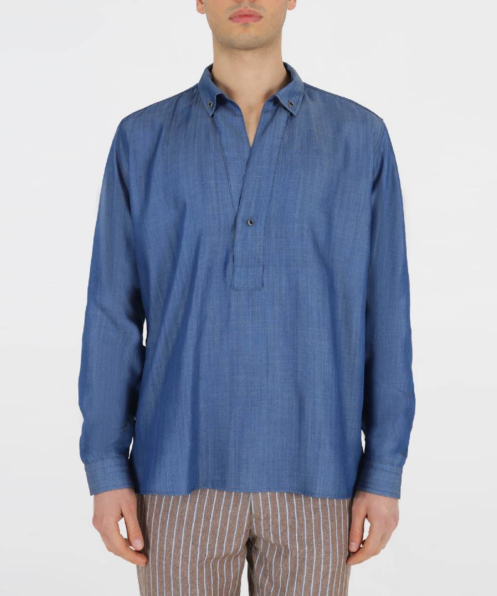 Over D CAMICIA MODELLO BLUSA COLLO B.DOWN