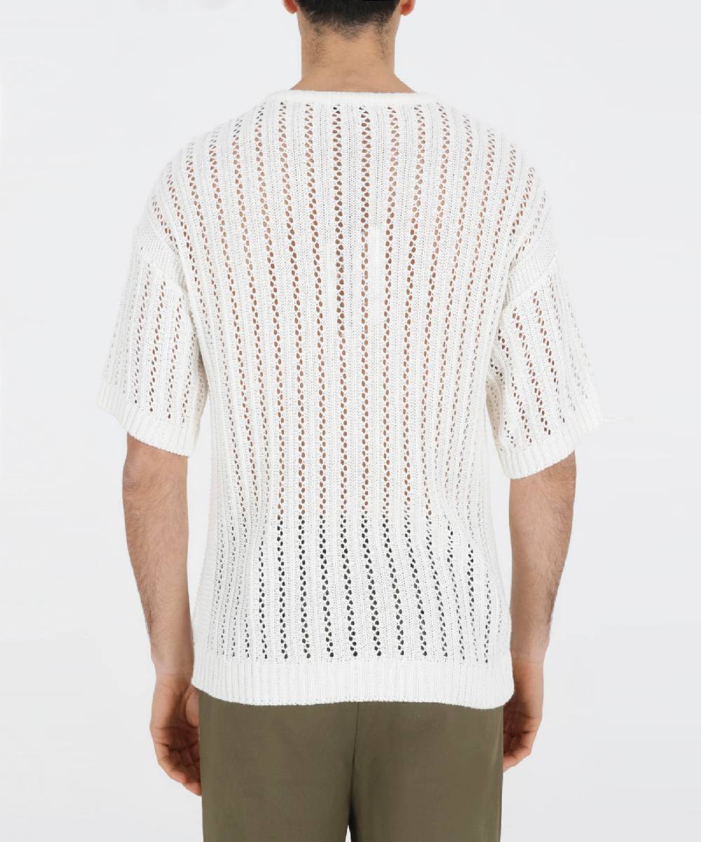 Over D MAGLIA PARICOLLO CON TRAFORI