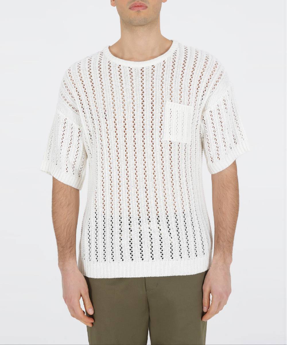 Over D MAGLIA PARICOLLO CON TRAFORI